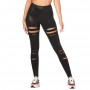 Z  Slashed High Waisted Long Leggings black