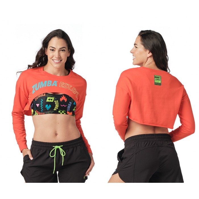 Zumba EST. 01 Long Sleeve Crop Top